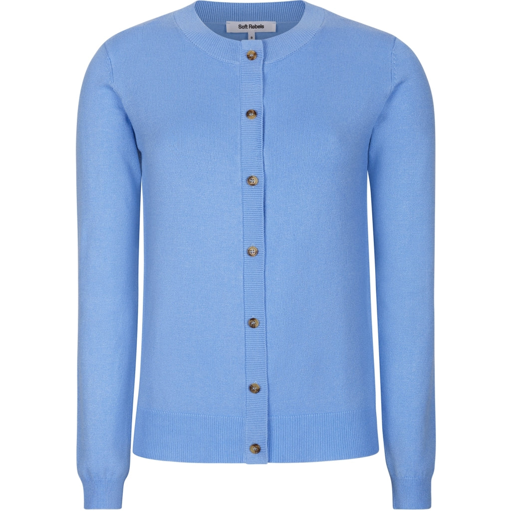 Soft Rebels Marla Cardigan Strik Hydrangea Blå
