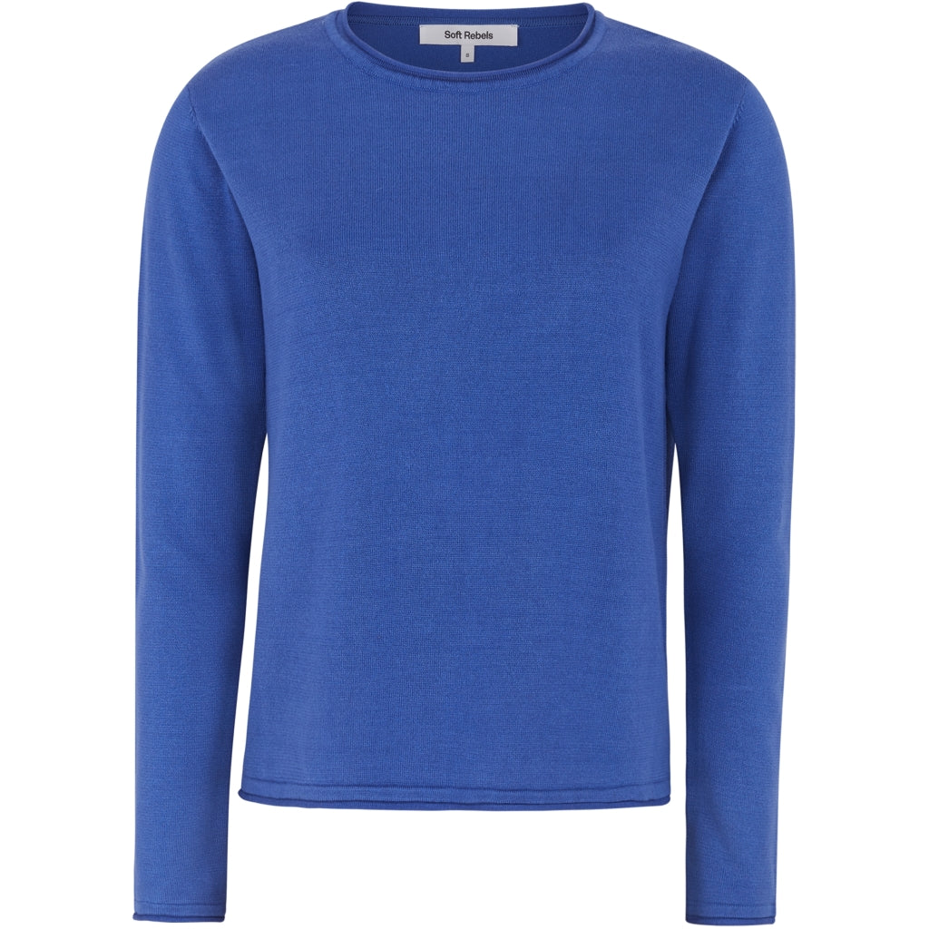 Soft Rebels Marla O Neck Roll Edge Dazzling Blå