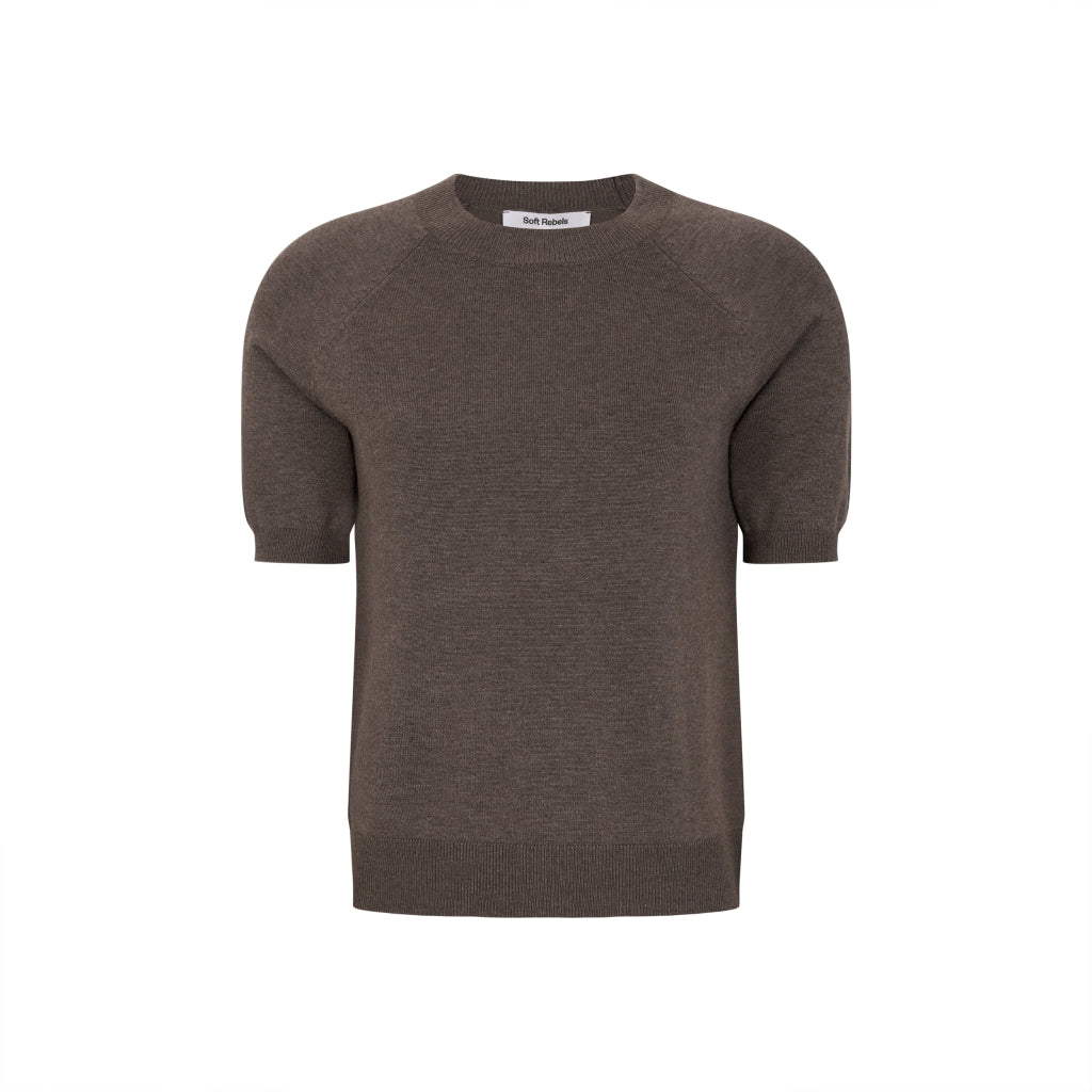 Soft Rebels Maria SS O Neck Coffee Quartz Melange