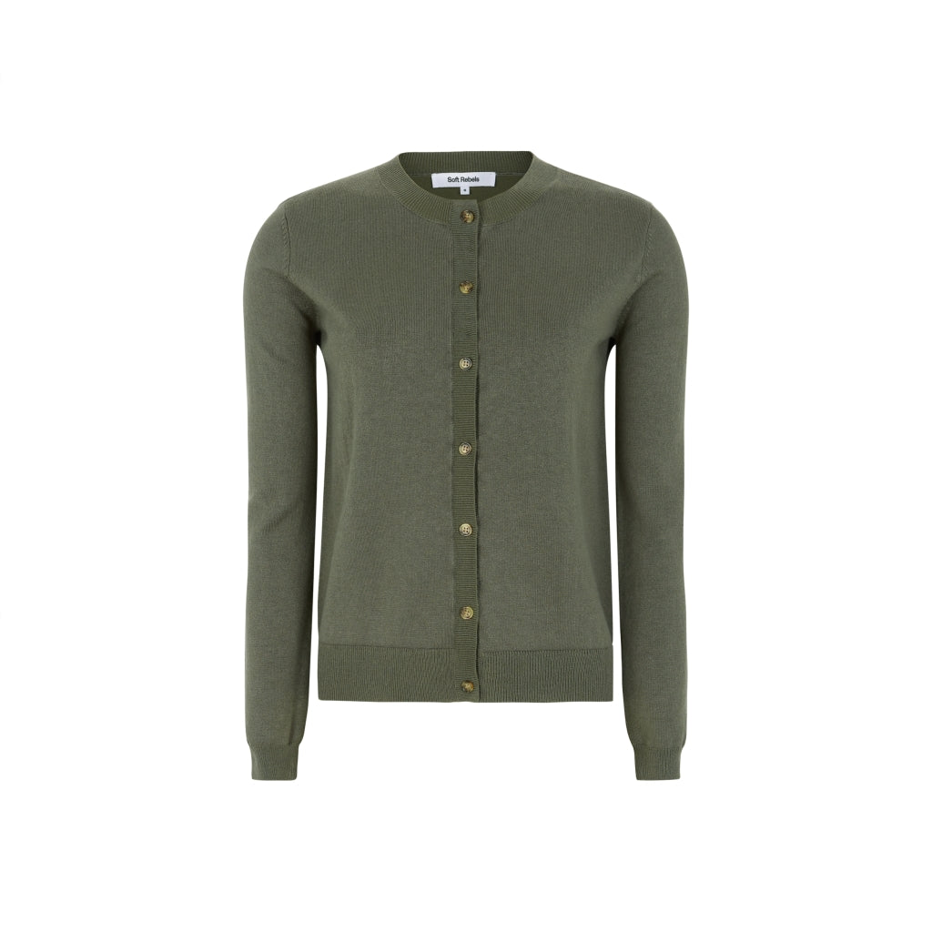 Soft Rebels Marla Strik Cardigan Tea Leaf Grøn