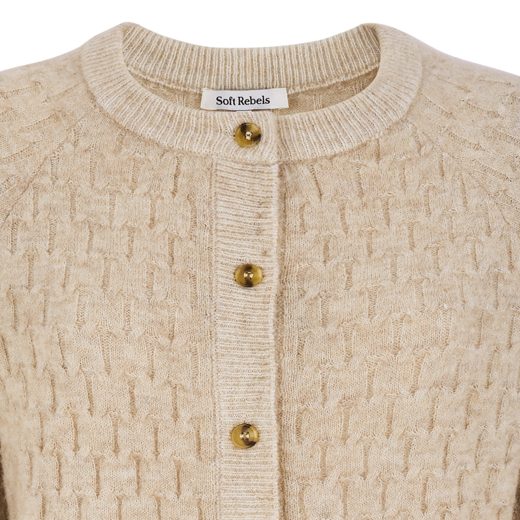 Soft Rebels Jazlyn Cardigan Whitecap Grå Melange