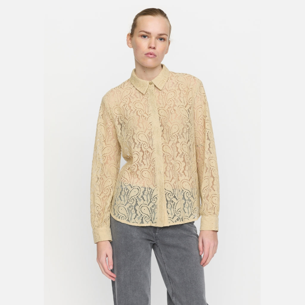 Soft Rebels Dion Skjorte Arctic Wolf Creme