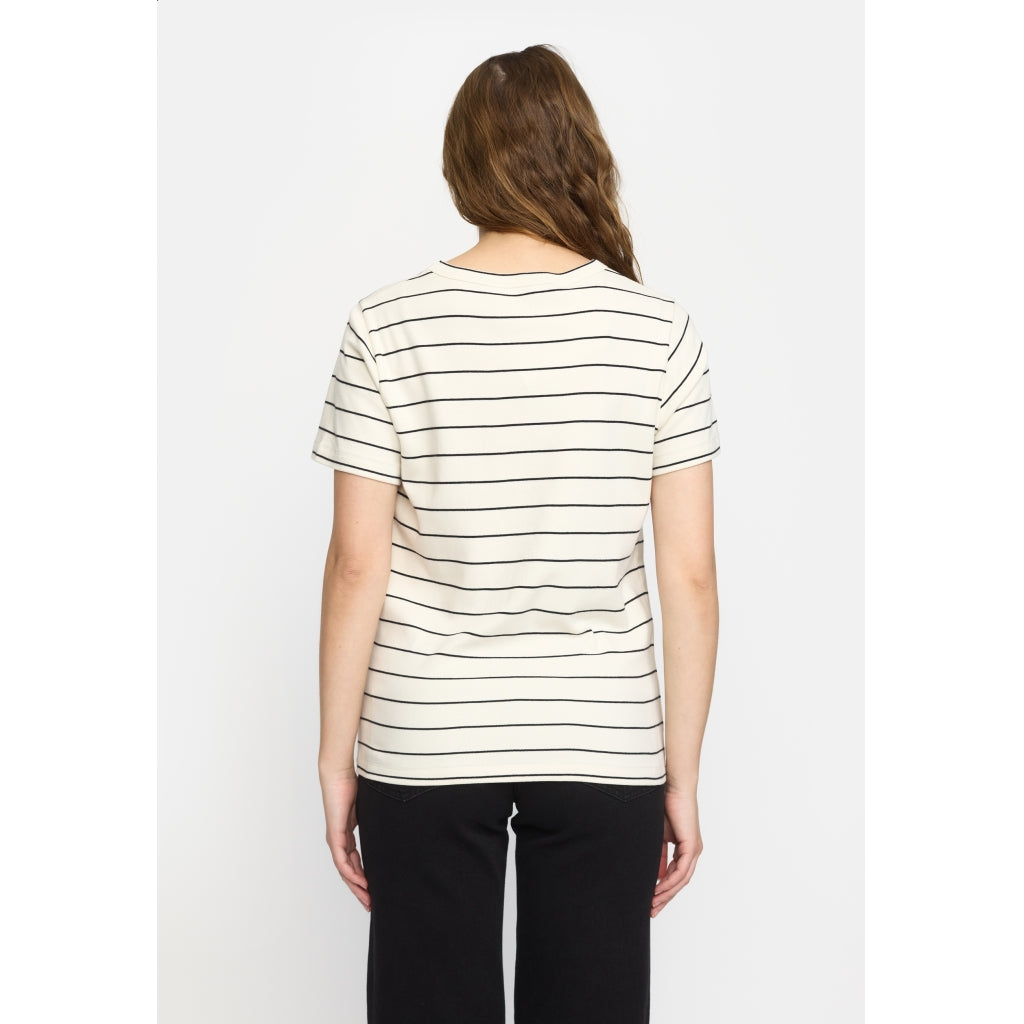 Soft Rebels Hella GOTS T Shirt Strbet Creme Sort