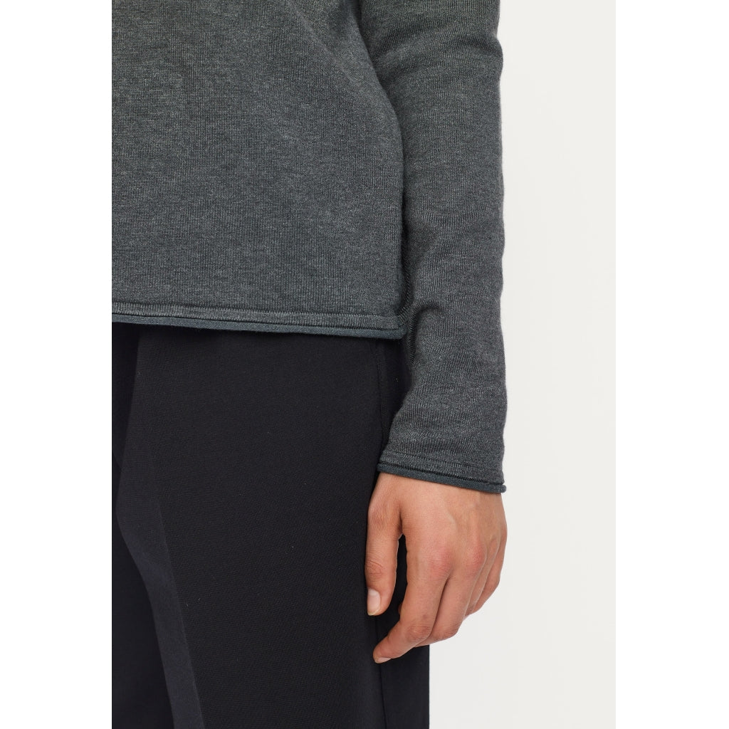 Soft Rebels Marla Strik O-Neck Roll Chimera Melange Grå