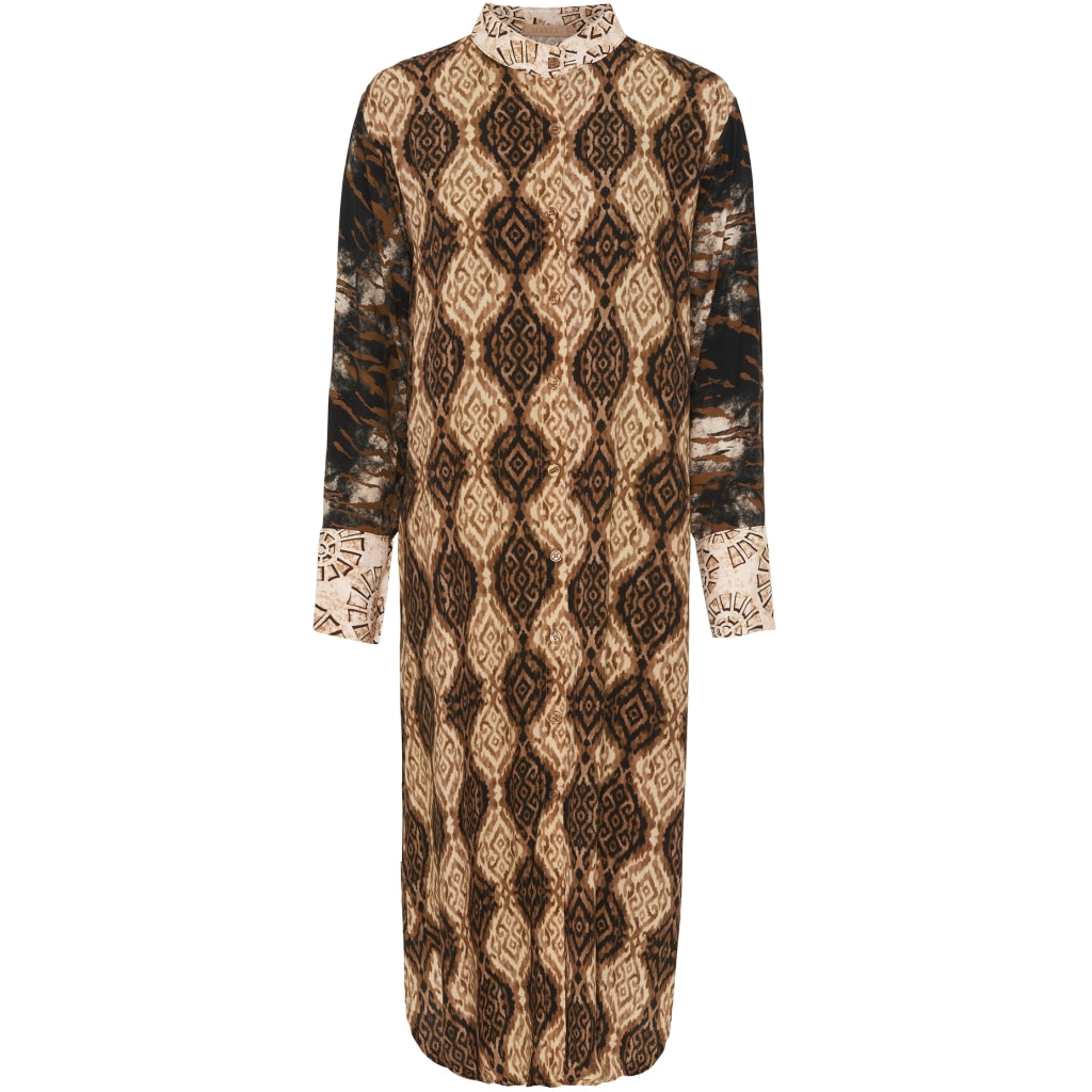 Marta Du Chateau Kjole Brun m Print