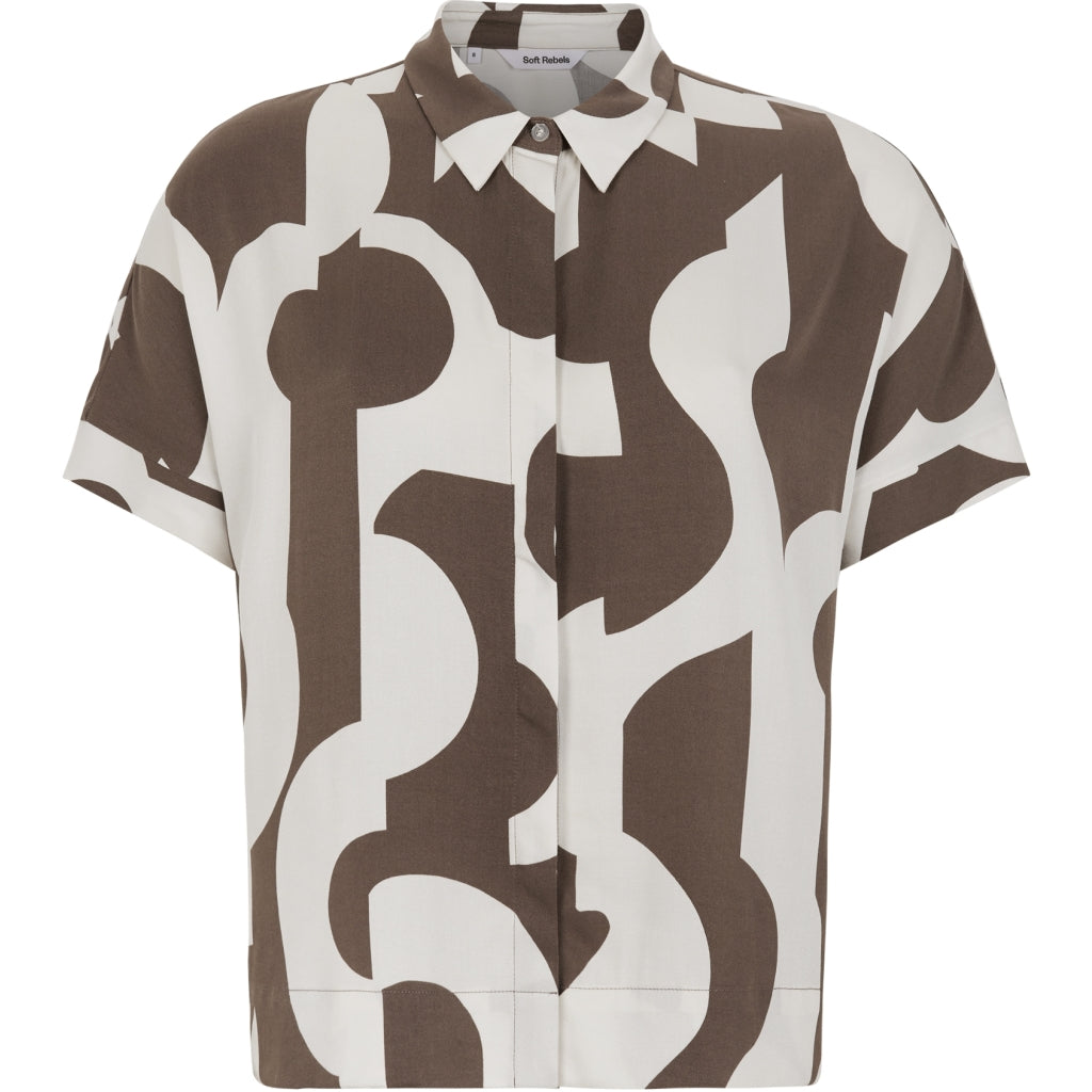 Soft Rebels Ginny Freedom SS Skjorte Earthy Artscape