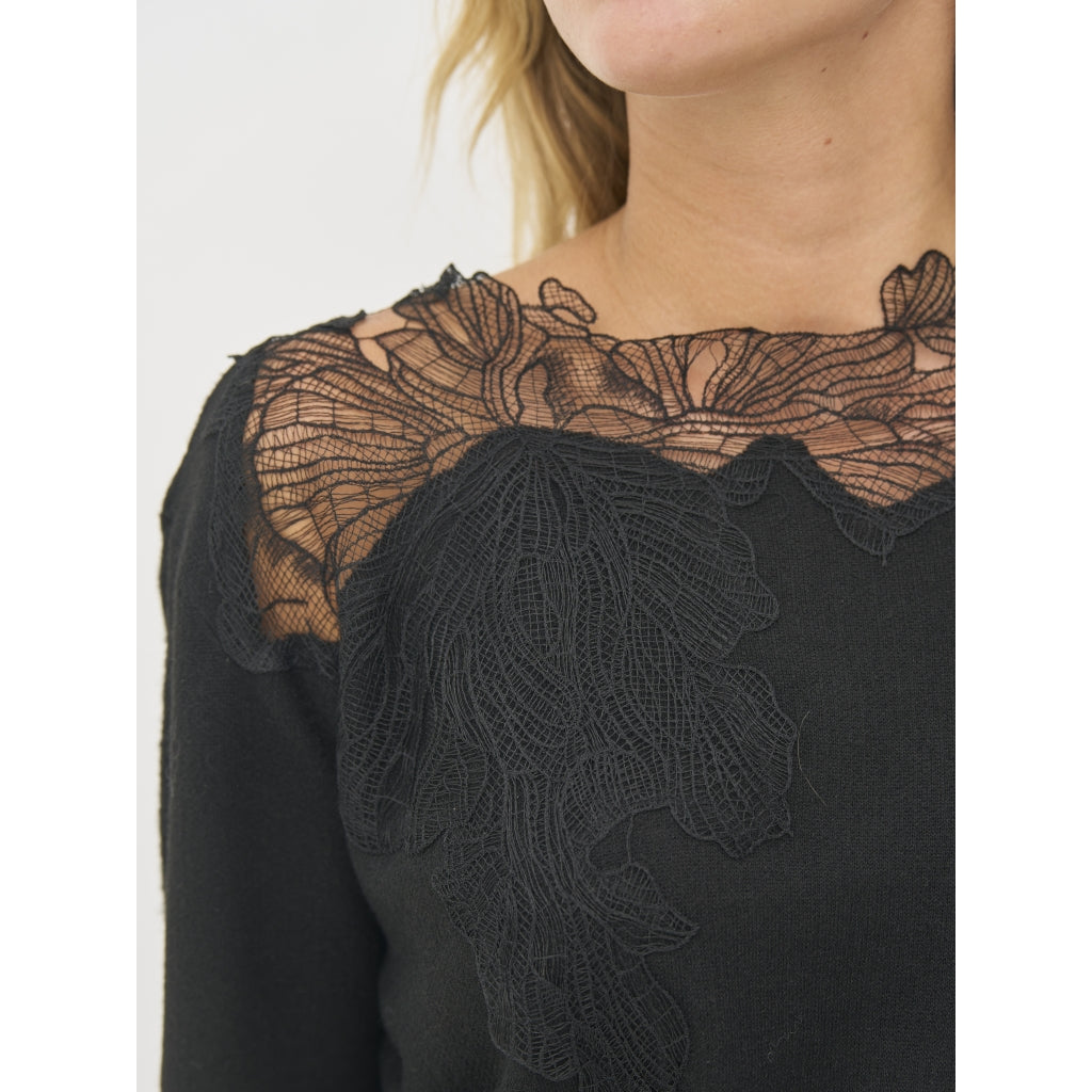 Nü Denmark Bobbi Strik Bluse Sort