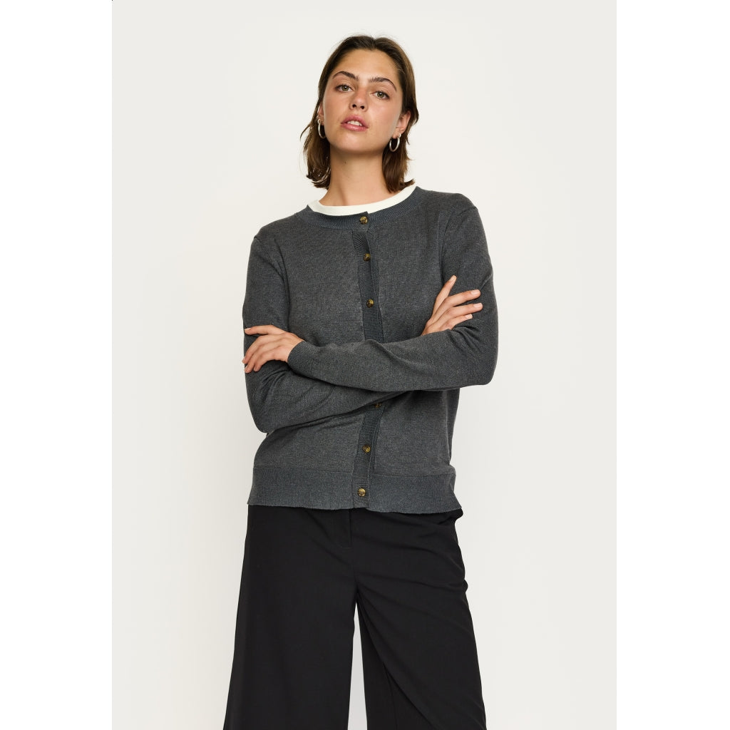 Soft Rebels Marla Strik Cardigan Chimera Melange Grå