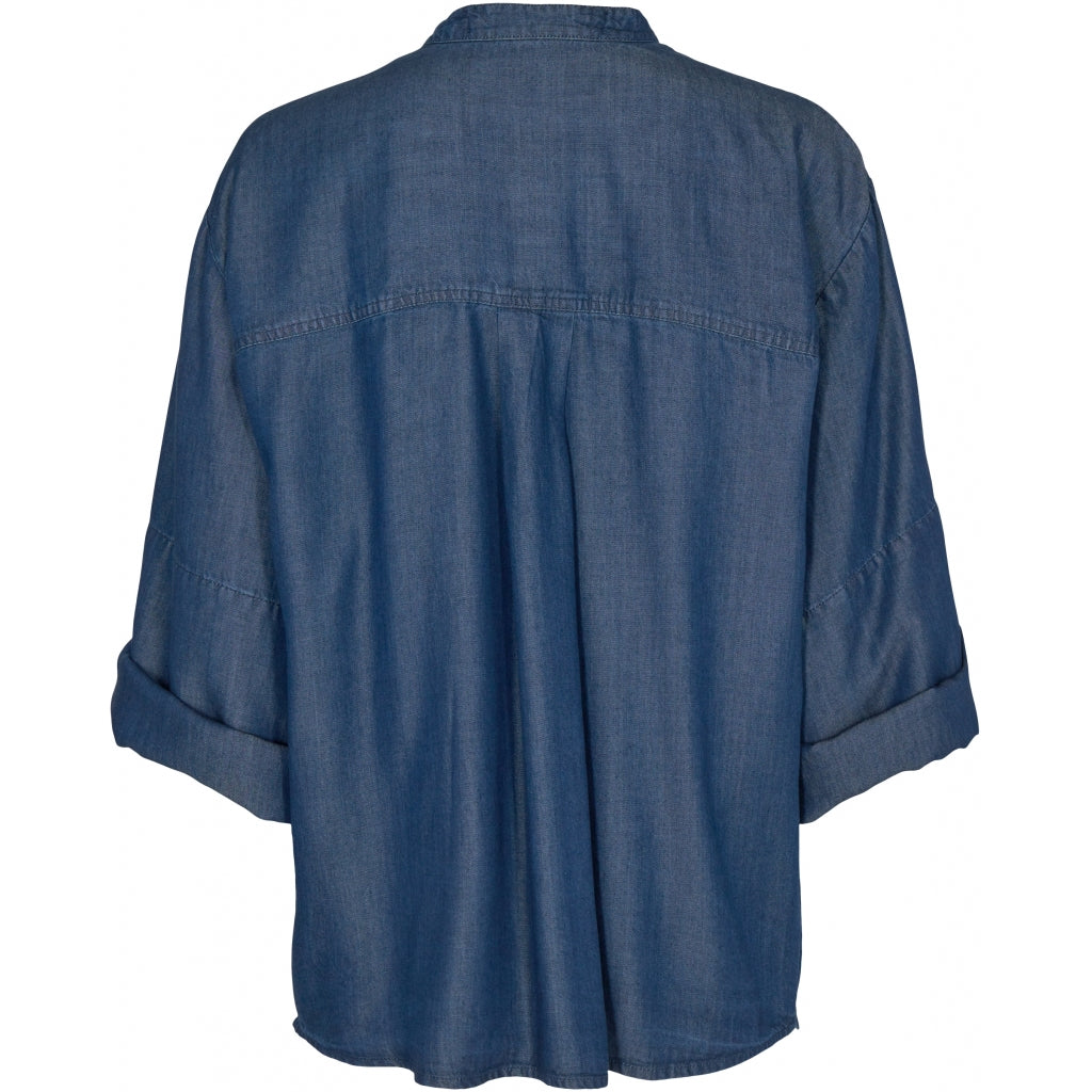 Pieszak New Whitney Skjorte Wash Real Indigo Rinse Denim Blå