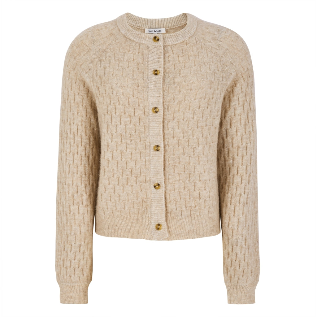 Soft Rebels Jazlyn Cardigan Whitecap Grå Melange