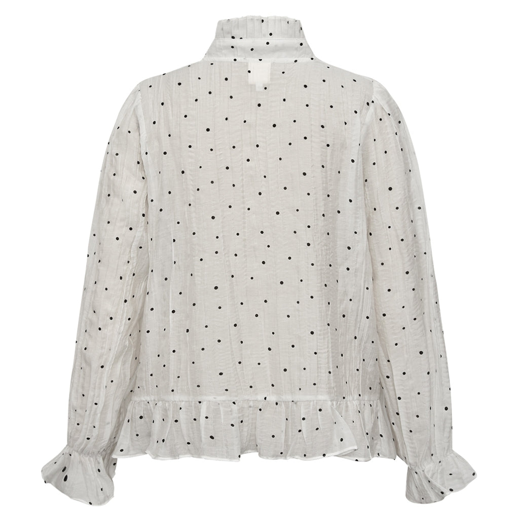 GOSSIA NazliGO Lullo Bluse Off White Sorte Dots