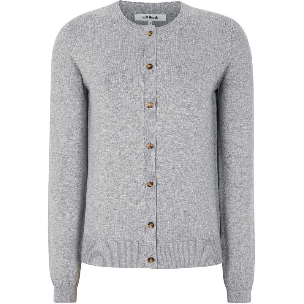 Soft Rebels Marla Strik Cardigan Light Grå Melange