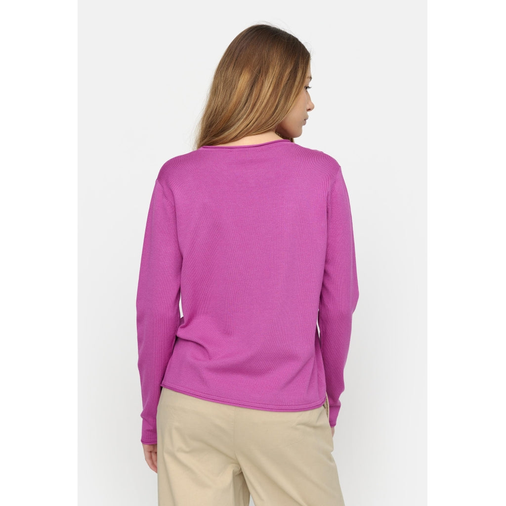 Soft Rebels Marla O Neck Strik Roll Edge Orchid Lilla