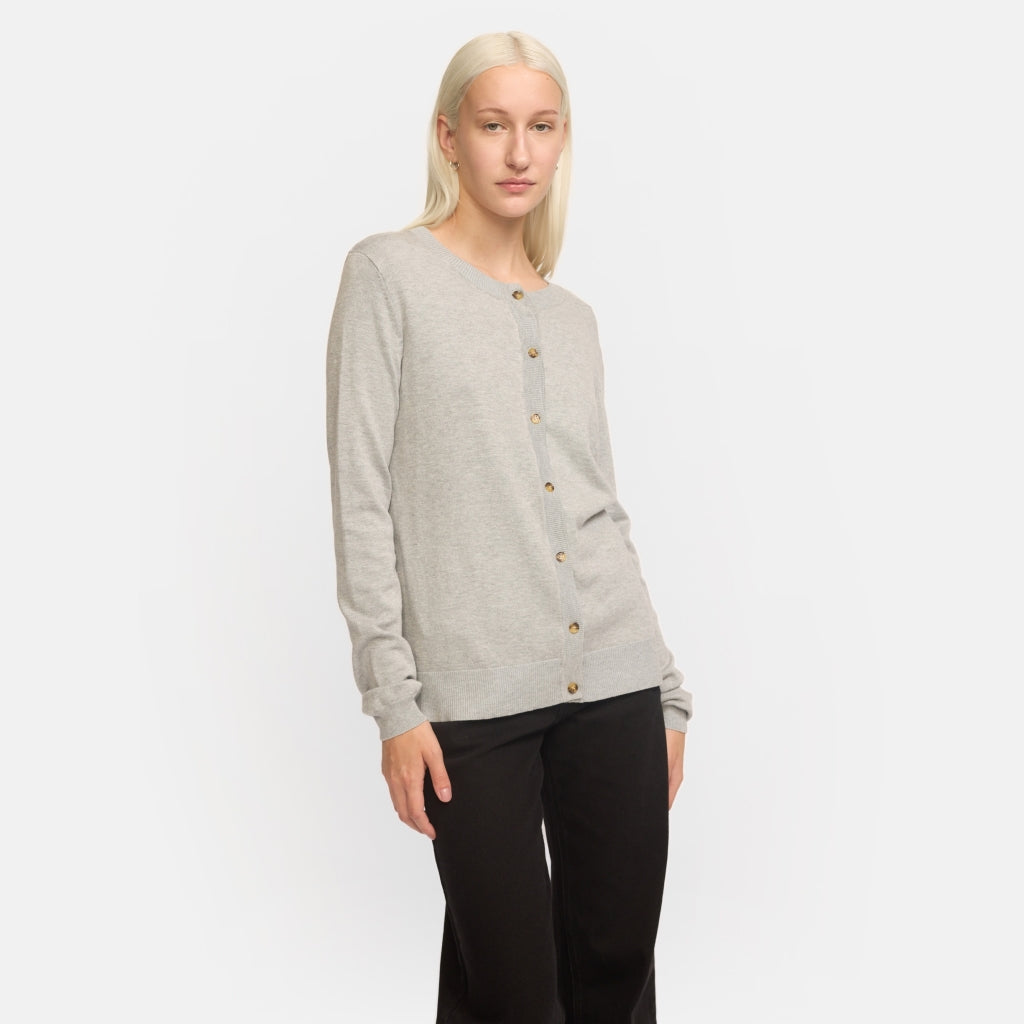 Soft Rebels Marla Strik Cardigan Light Grå Melange