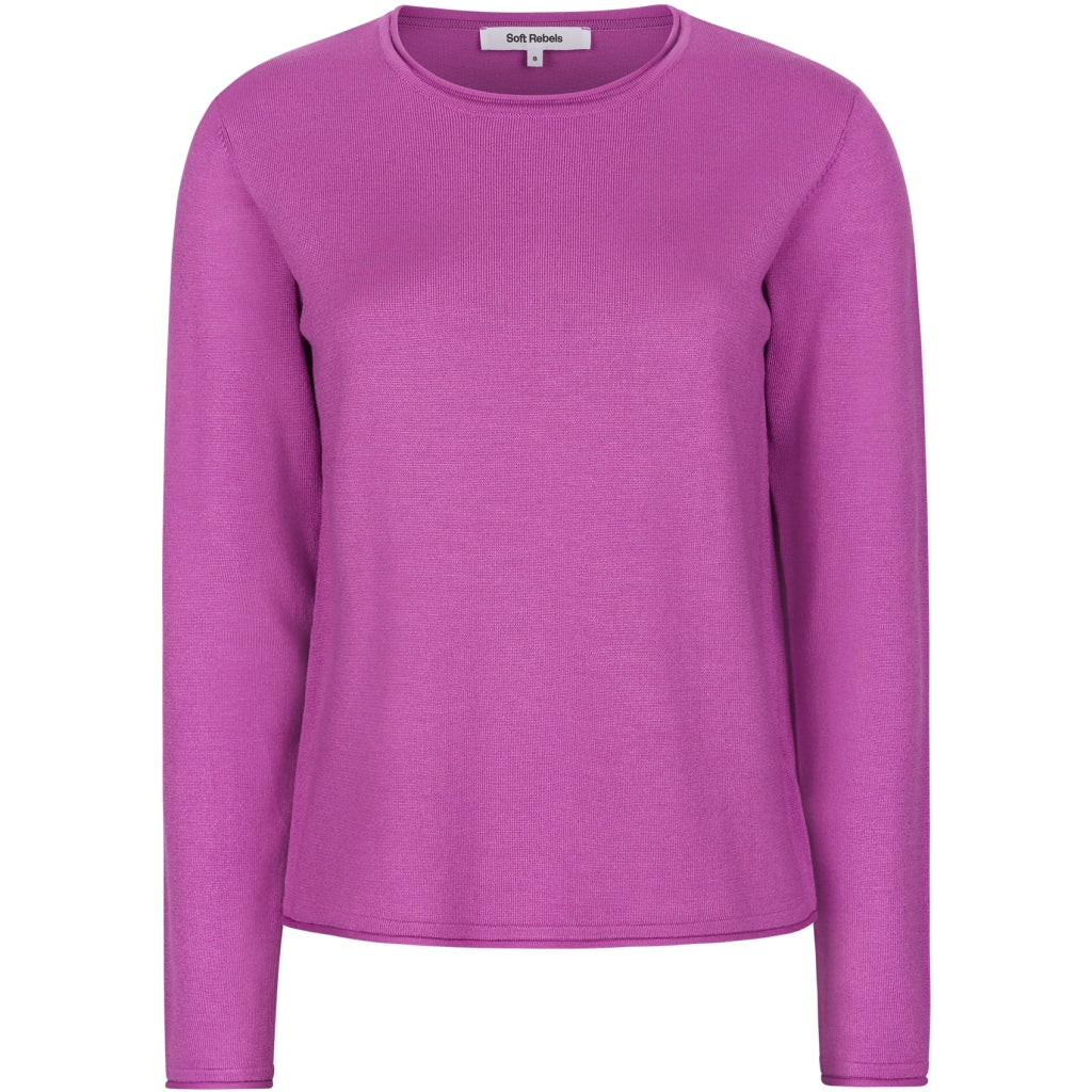 Soft Rebels Marla O Neck Strik Roll Edge Orchid Lilla