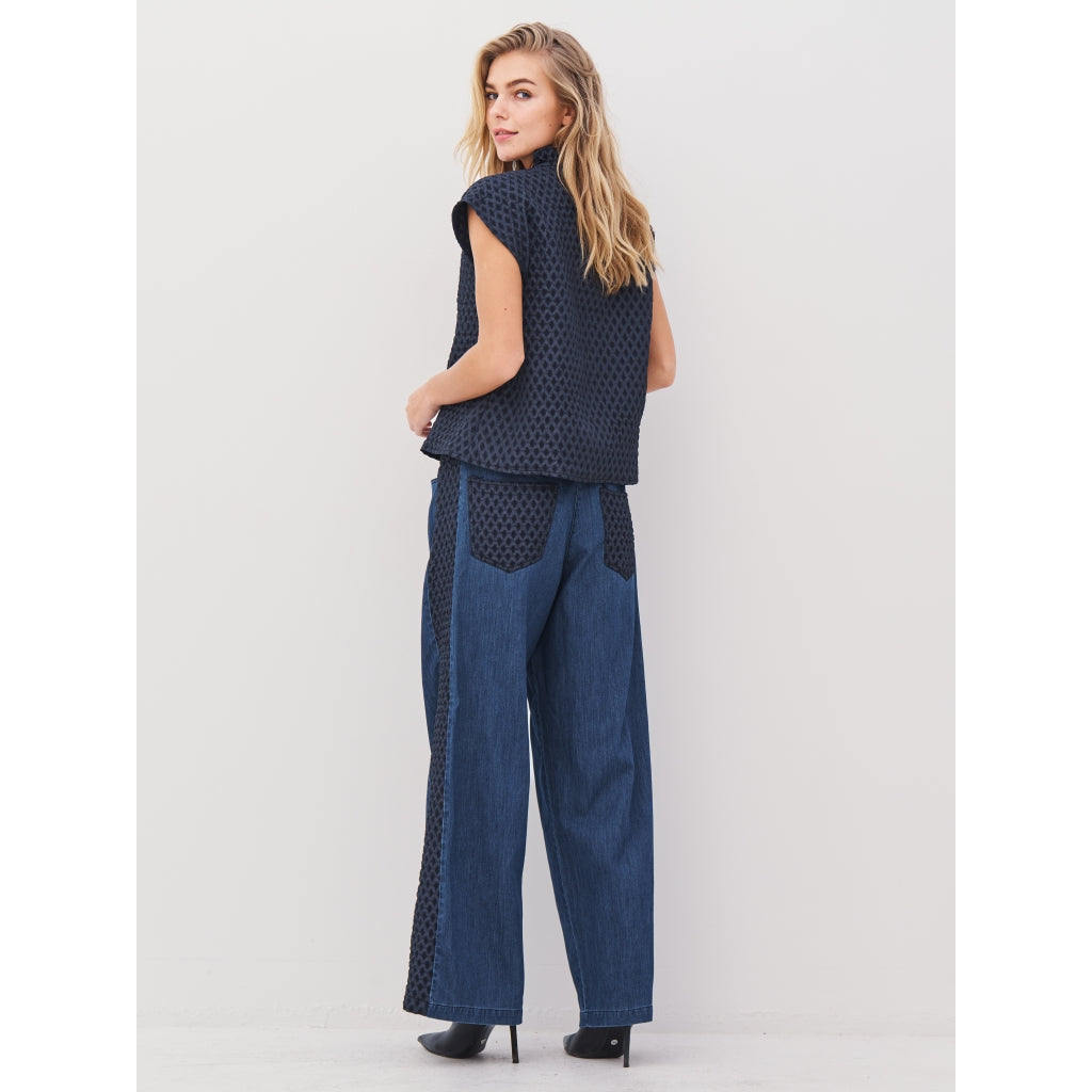 Nü Denmark Ane Top Denim Blå