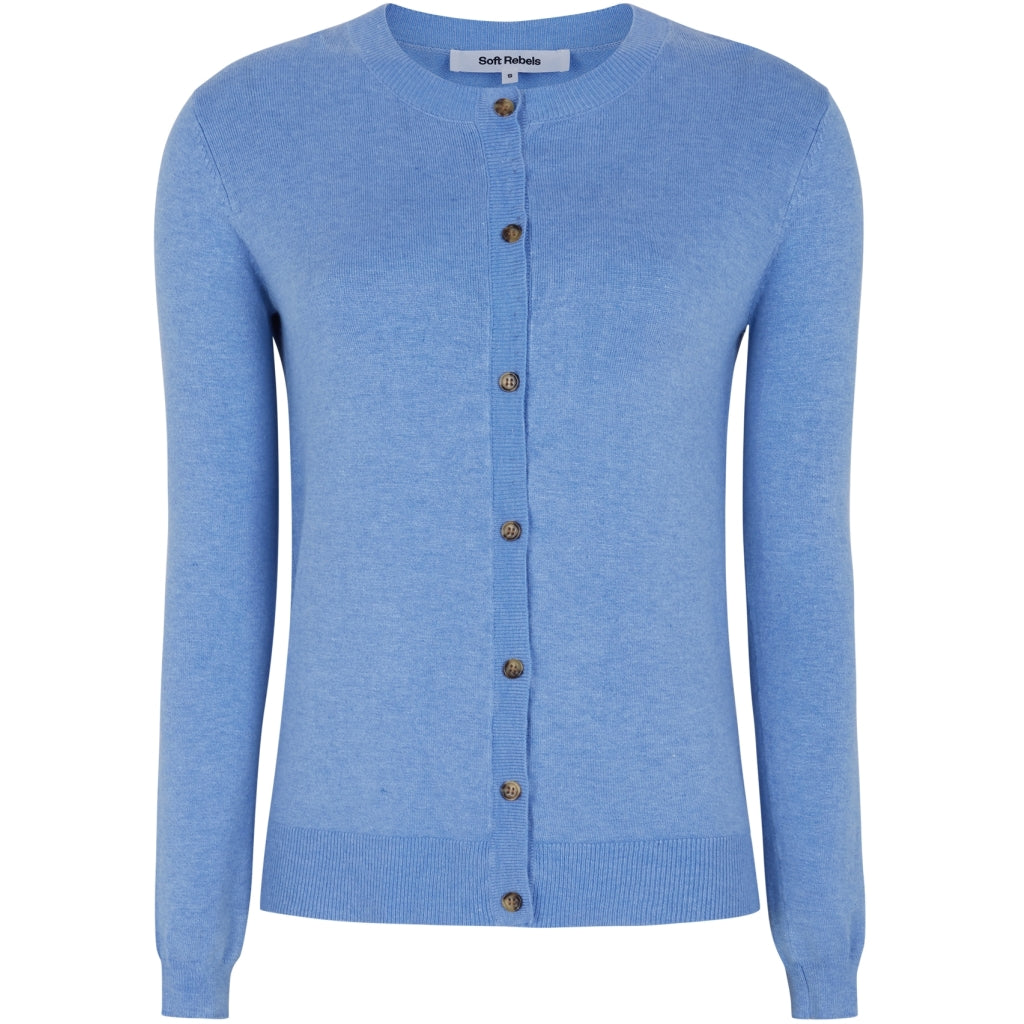 Soft Rebels Marla Strik Cardigan Azurine Blå