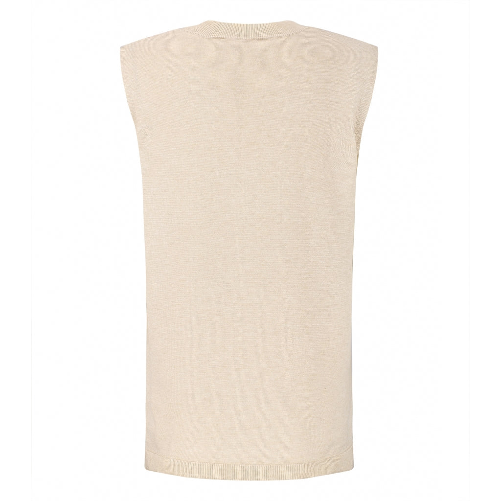 Soft Rebels Marla V-Neck loose Fit Knit Vest Whitecap Grey