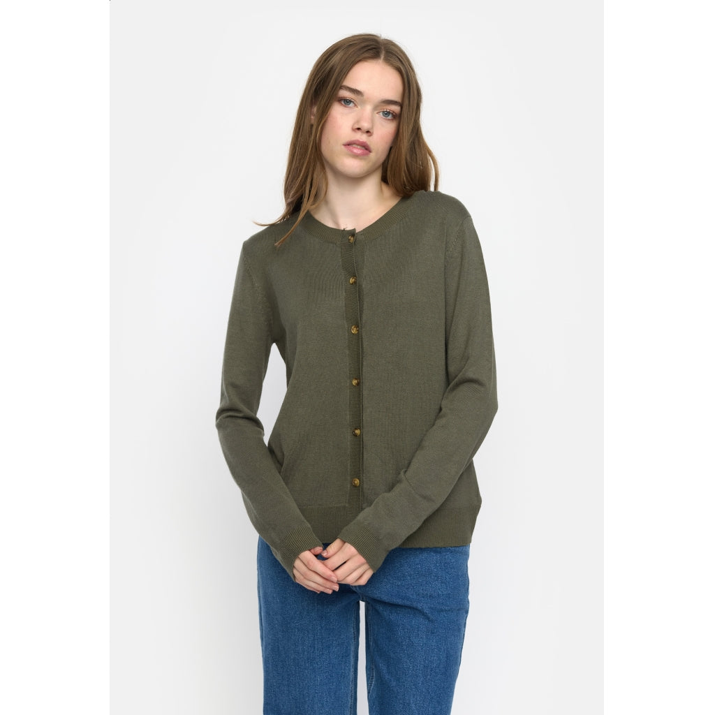 Soft Rebels Marla Strik Cardigan Tea Leaf Grøn