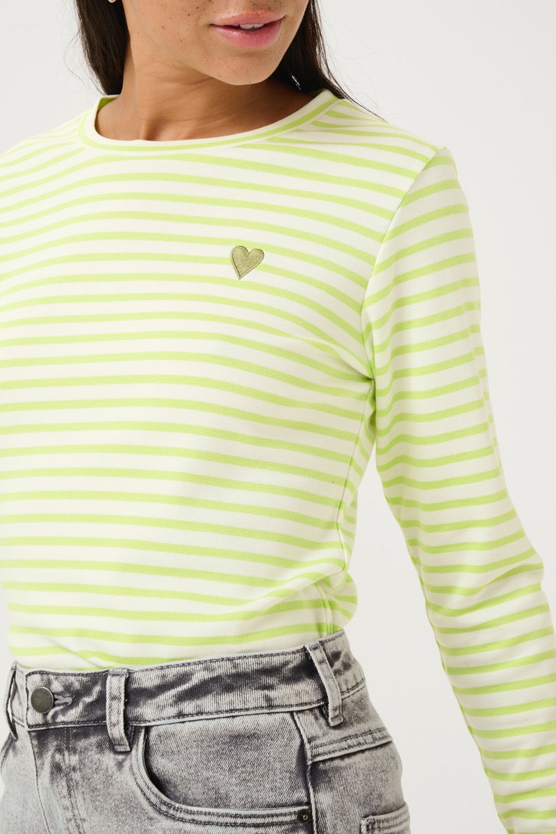 KAFFE Liddy T Shirt LS Chalk Lys Grøn