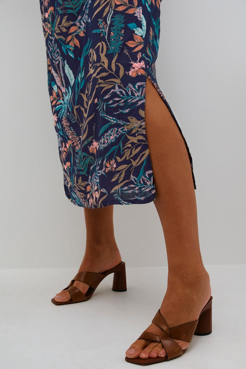 KAFFE Jennifer Maxi Kjole Midnight Marine Blå