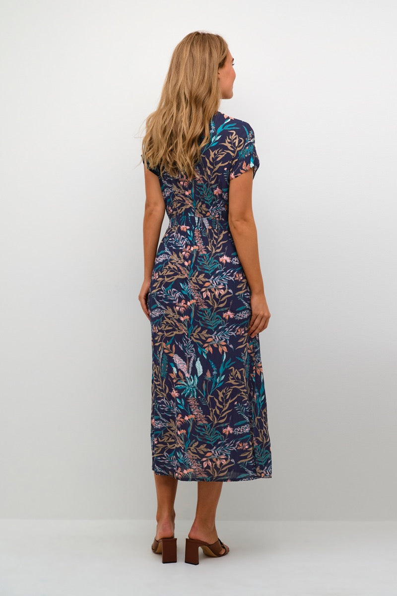 KAFFE Jennifer Maxi Kjole Midnight Marine Blå