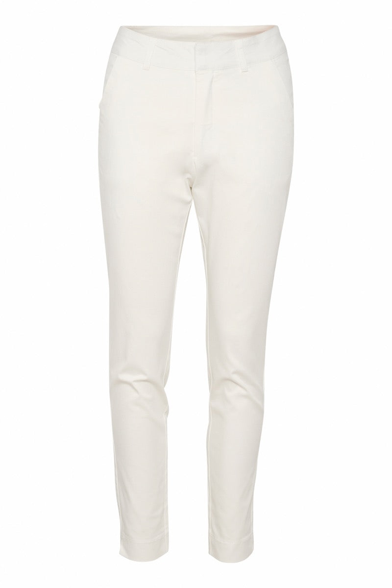 KAFFE Lea Bukser Chino 7/8 Hvid