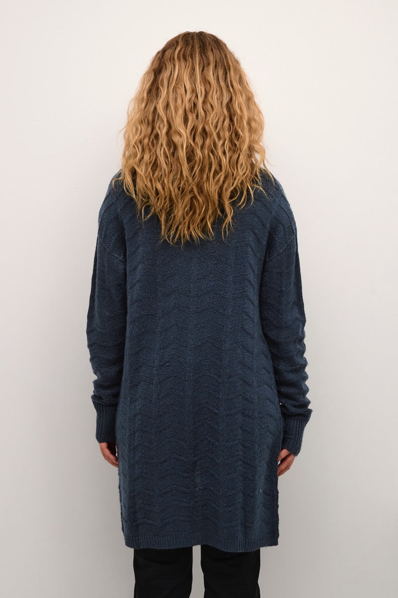 KAFFE Emria Strik Cardigan Midnight Marine Blå