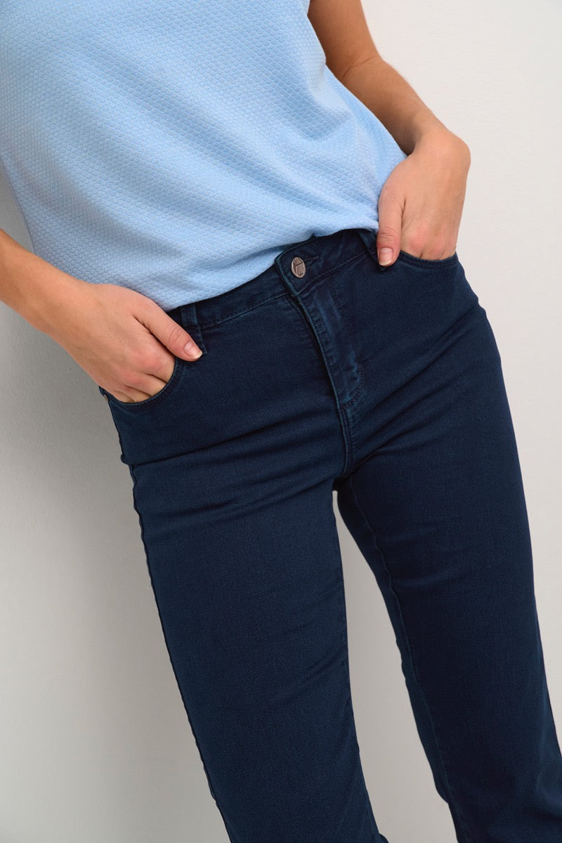 KAFFE Vicky Straight Jeans Dark Blå Denim