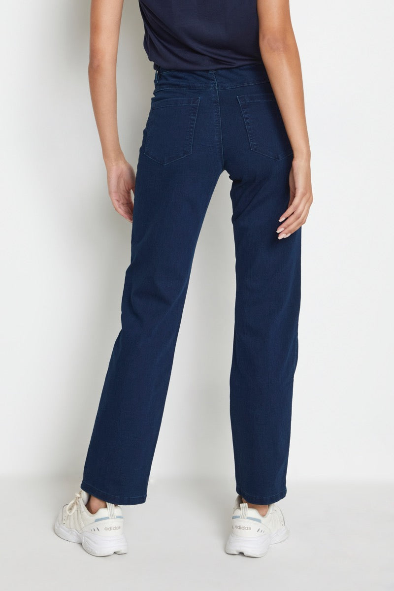 KAFFE Vicky Straight Jeans Dark Blå Denim