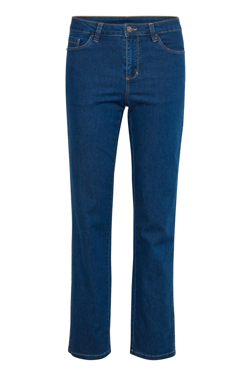 KAFFE Vicky Straight Jeans Medium Blå Denim