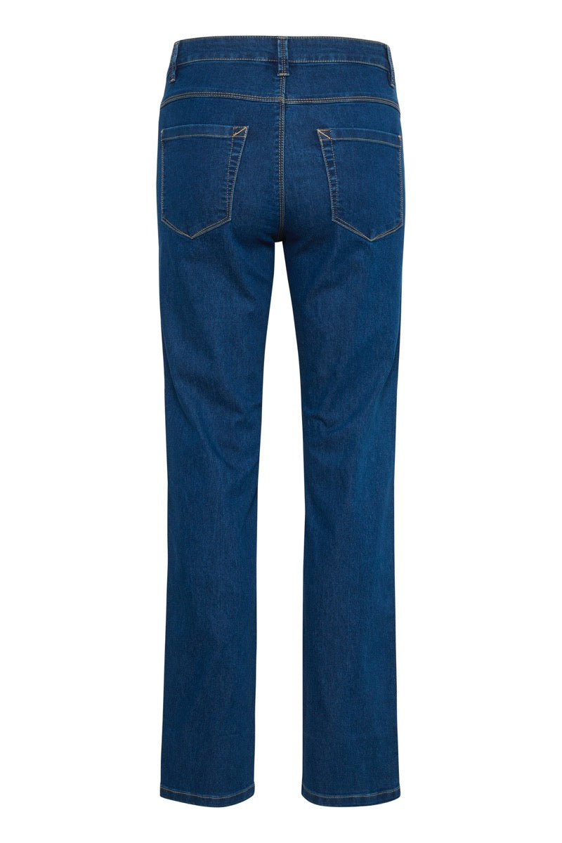 KAFFE Vicky Straight Jeans Medium Blå Denim