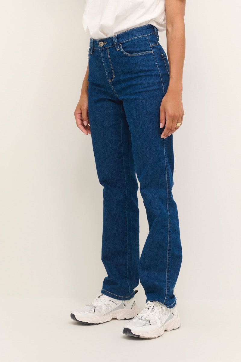 KAFFE Vicky Straight Jeans Medium Blå Denim