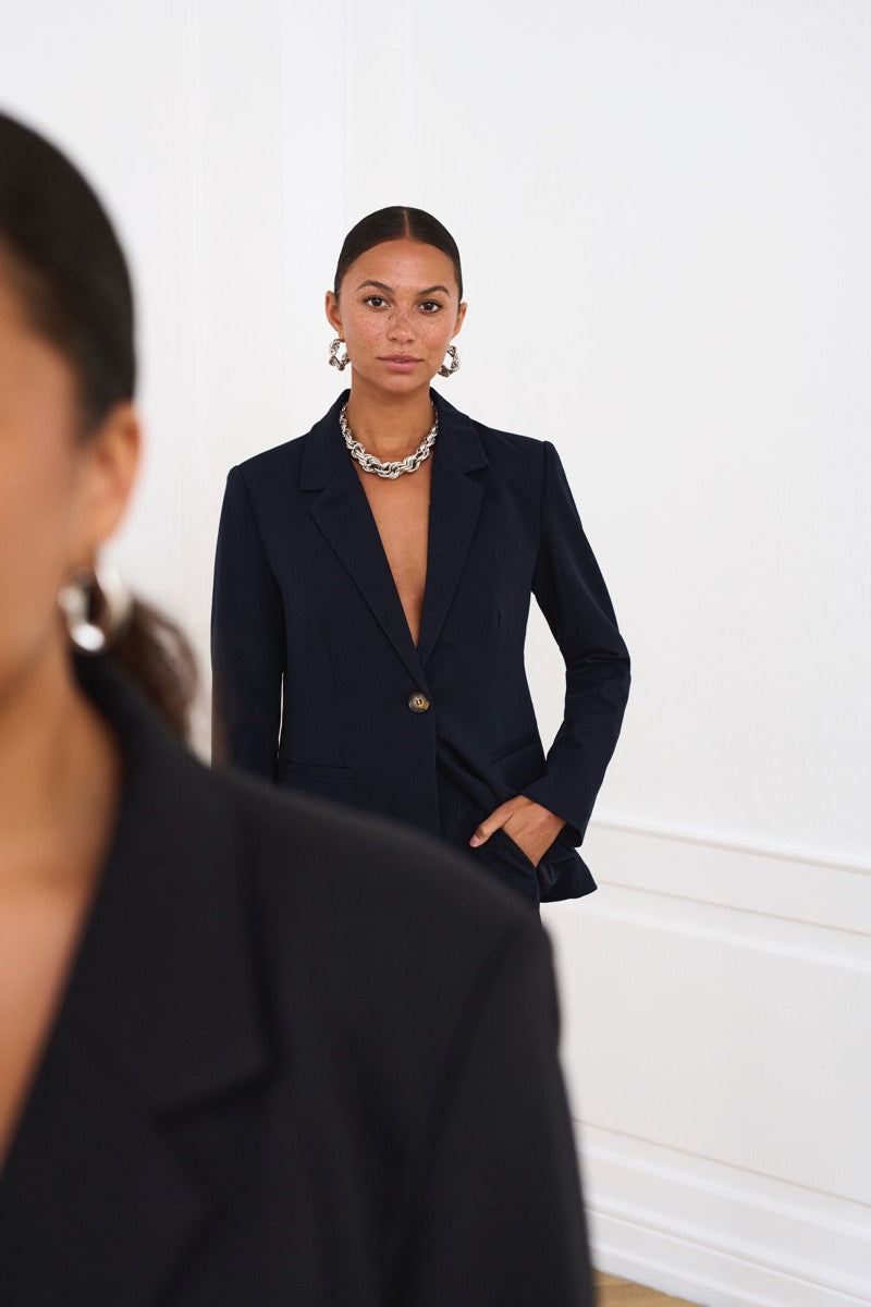 KAFFE Sakura Blazer Midnight Marine Blå