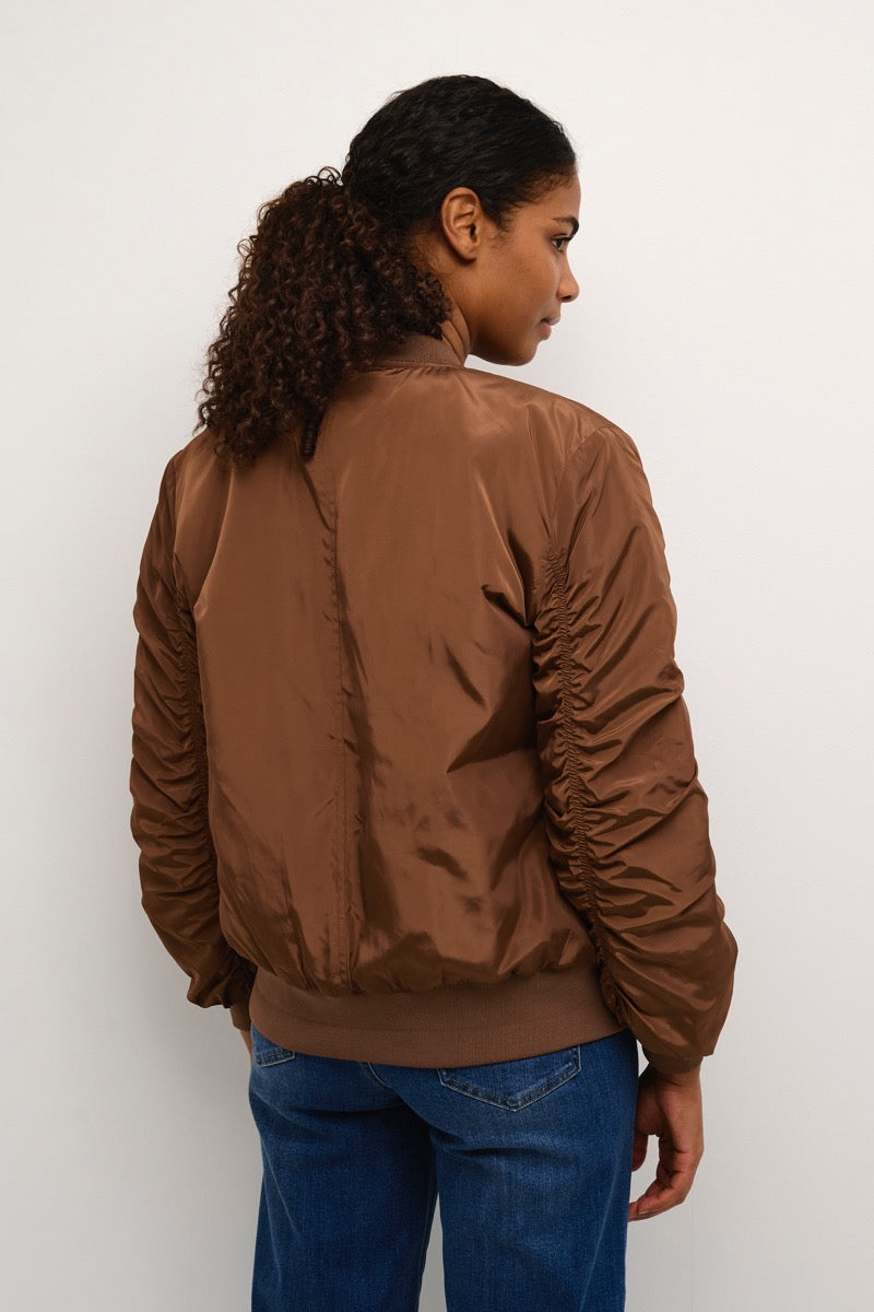 KAFFE Boli Bomber Jakke Soft Silt Brun