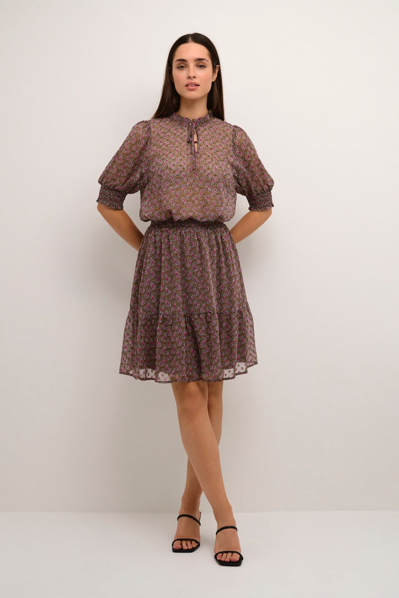 KAFFE Catalina Bluse Soft Silt Paisley Print