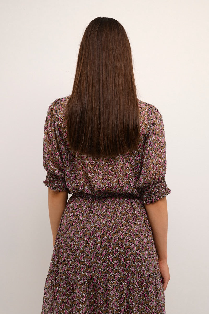 KAFFE Catalina Bluse Soft Silt Paisley Print