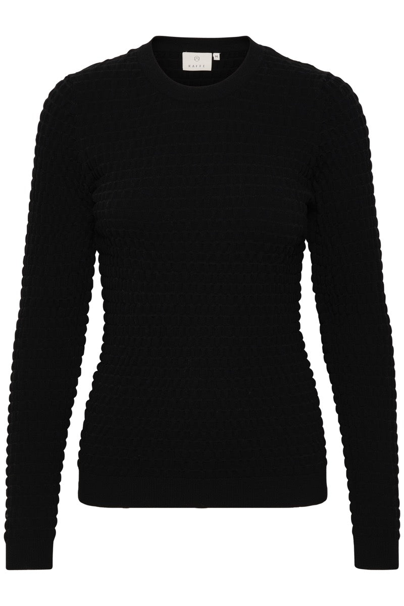 KAFFE Ella Strik Pullover Dyb Sort