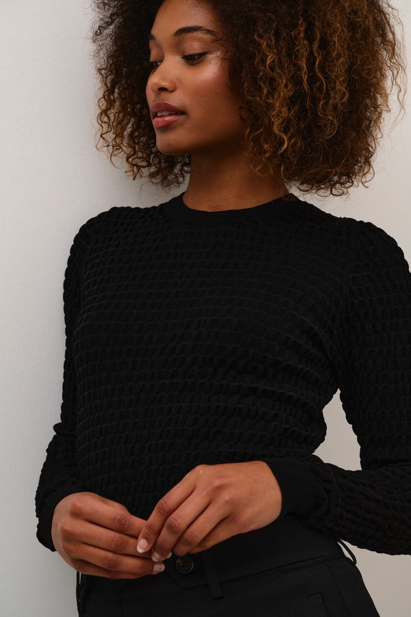 KAFFE Ella Strik Pullover Dyb Sort