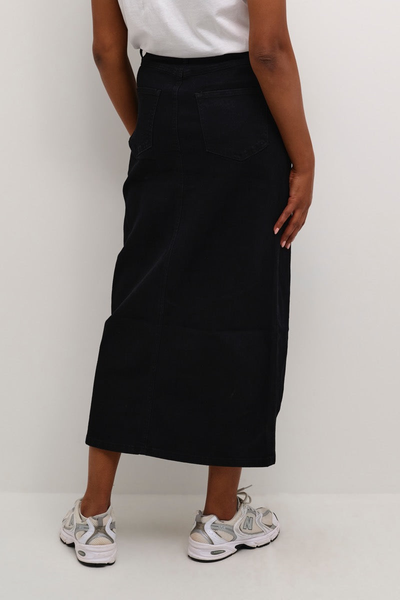 Kaffe Sinem HW Denim Nederdel Sort