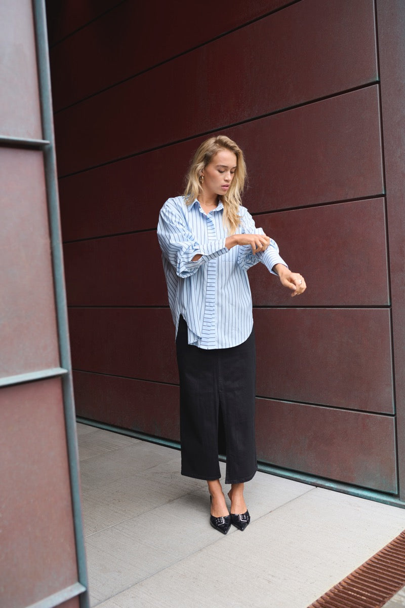 Kaffe Sinem HW Denim Nederdel Sort