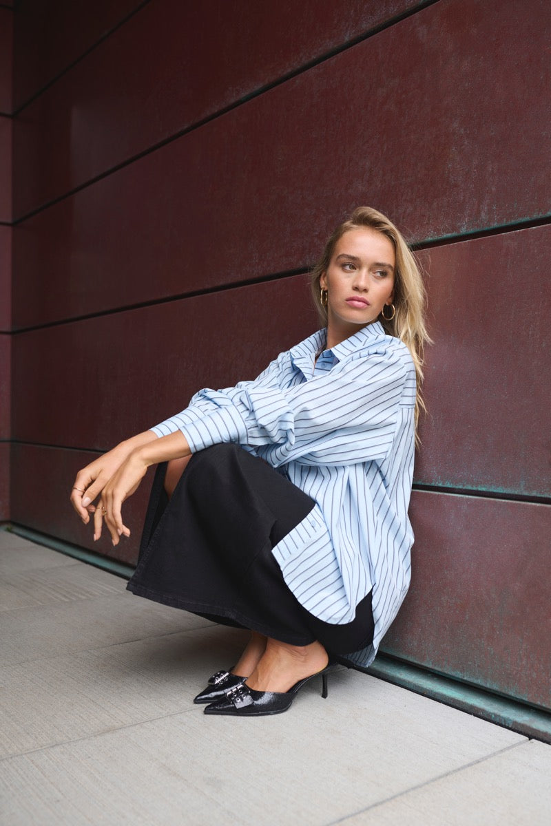 Kaffe Sinem HW Denim Nederdel Sort