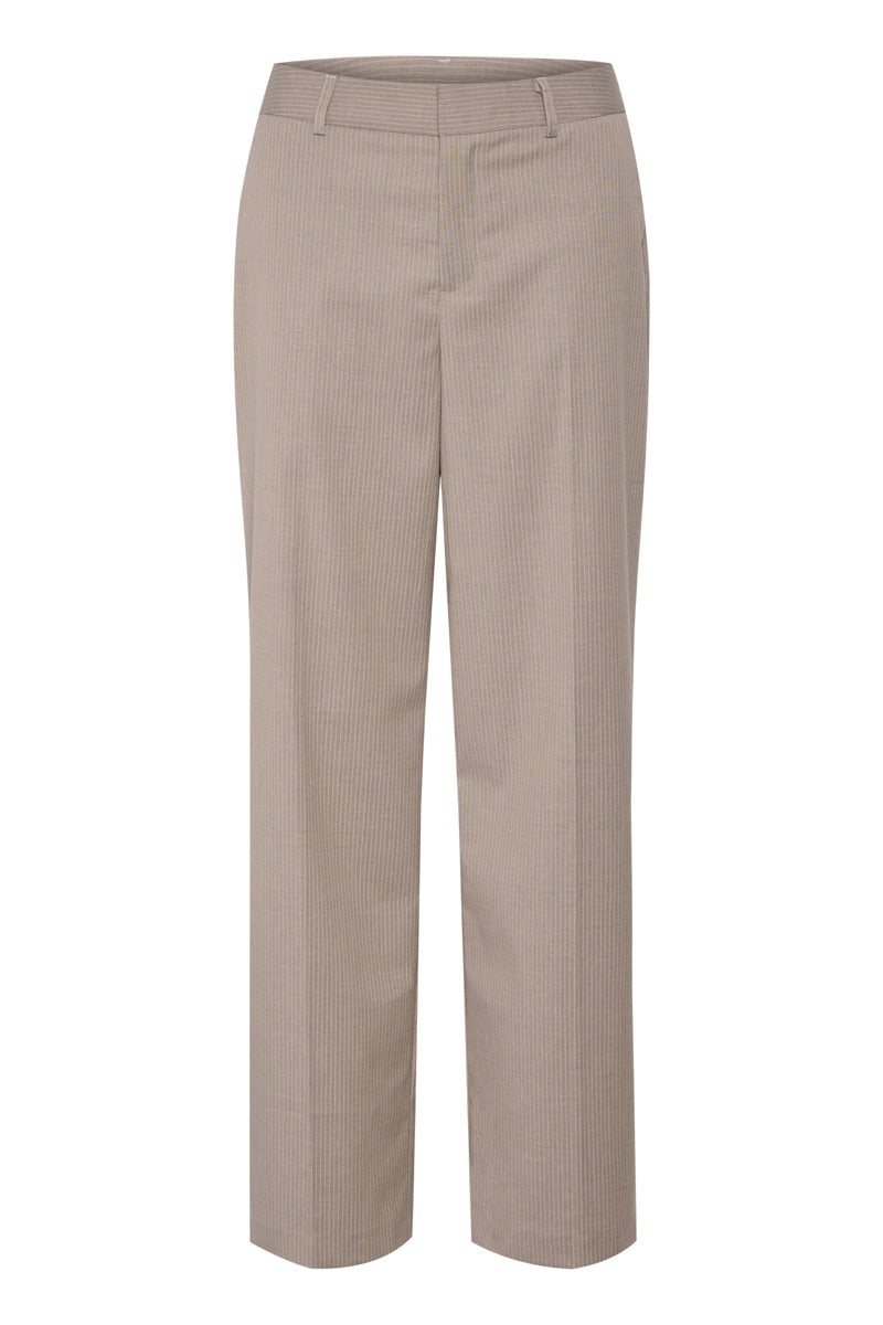 KAFFE Solena Bukser Brindle Chalk Stribet Brun