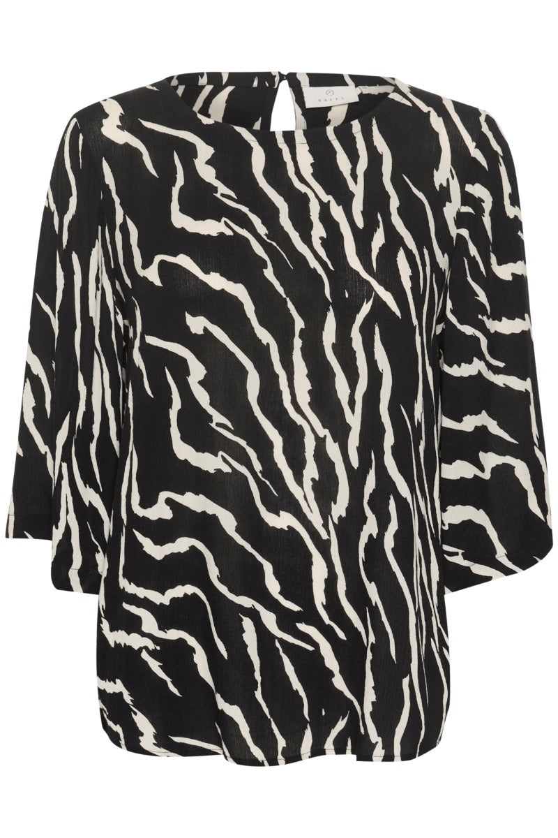 KAFFE Amber Wide Sleeve Bluse Sort