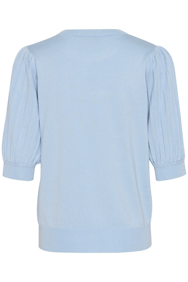 KAFFE Lone Strik Pullover 1/2 SL Soft Chambray Blå