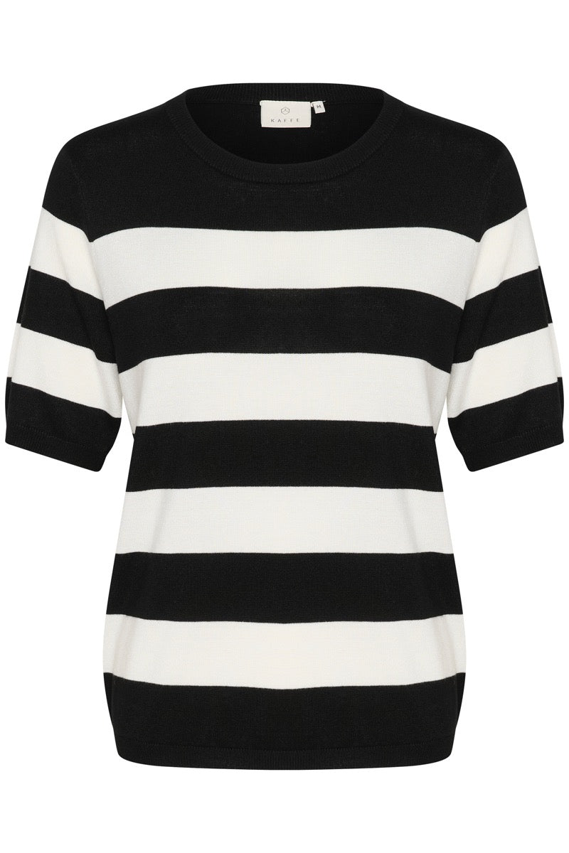 KAFFE Lizza Stribet Pullover Sort