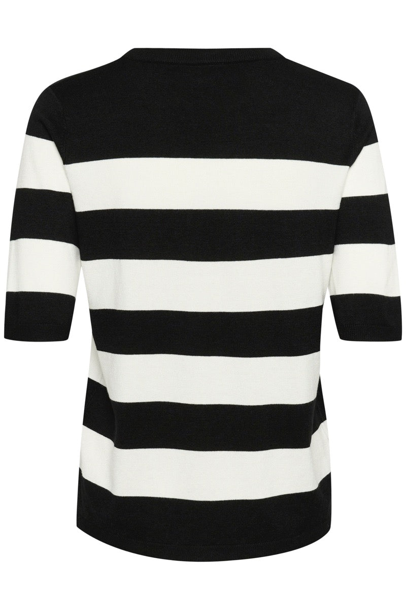 KAFFE Lizza Stribet Pullover Sort