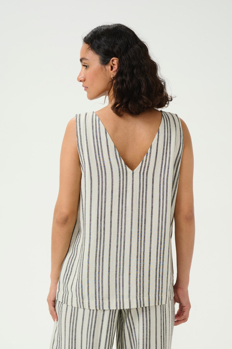 KAFFE Milia Top Moonstruck Hvid Sort
