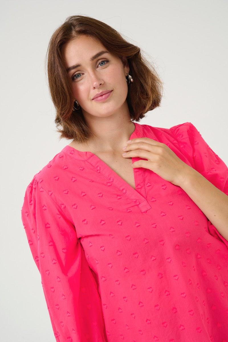 KAFFE Jollia Bluse Raspberry Rød