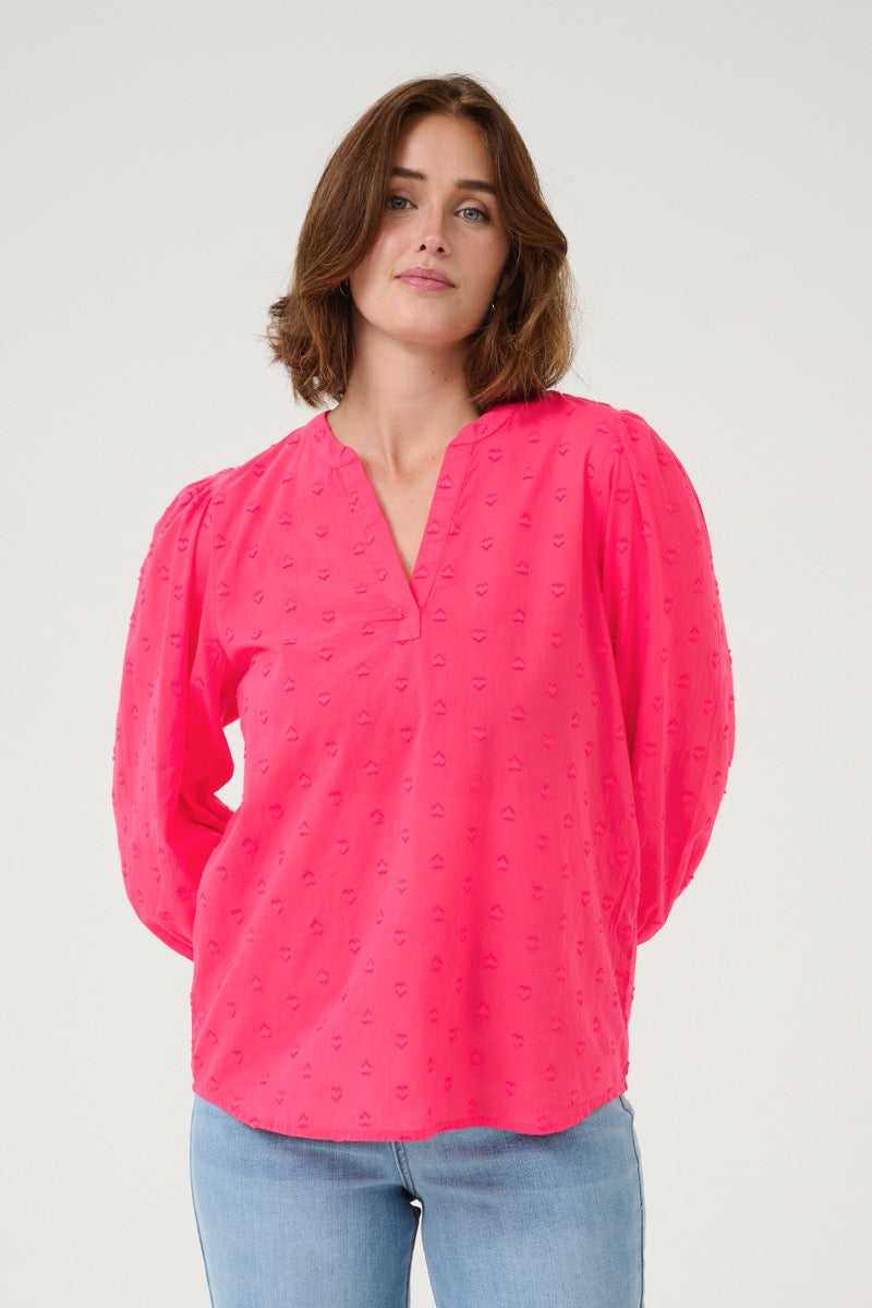 KAFFE Jollia Bluse Raspberry Rød